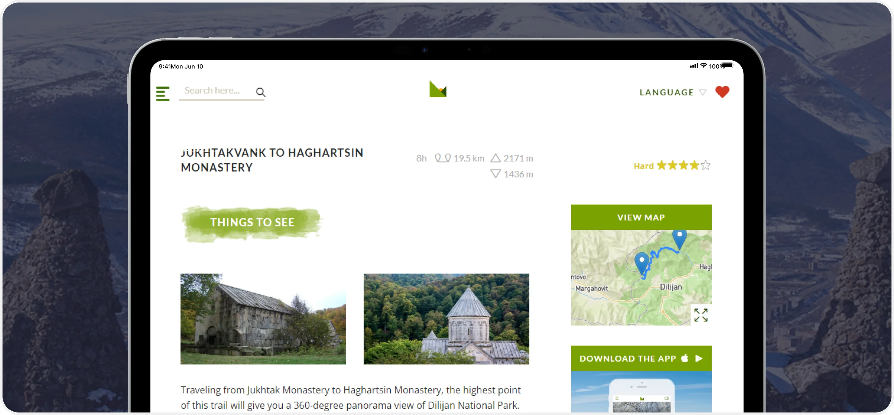 Mobile hiking software development